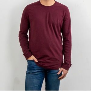 Mens Burgundy Long sleeve T-shirt Kenneth Cole unlisted